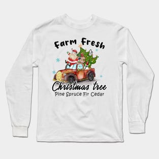 farm fresh christmas tree camping travel Long Sleeve T-Shirt